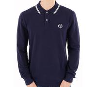 Sergio Tacchini Tipped Long Sleeve Polo Shirt Navy Blue