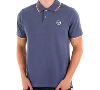 Sergio Tacchini Men's 020 Stripe Collar Polo Shirt, Vintage Indigo/Pumpkin Spice, XL