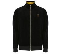 Sergio Tacchini Track Jacket Mens Velour Court Track Top in Black