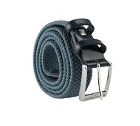 Sergio Tacchini Unisex Elastic Braided Belt, Adjustable Woven Stretch Strap with Genuine Leather Trim, Gift Box