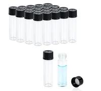 SERHICS 8mL Clear Glass Vials, Small Glass Bottles with Screw Caps and PE Septa, Leak-Proof Liquid Sample Storages Bottle for Reagent, Cosmetics, Oil, Pack of 20