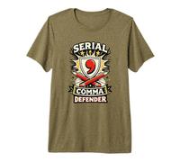 Serial Comma Defender Oxford Comma Grammar Nerd Humor Premium T-Shirt