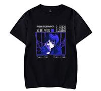 Serial Experiments Lain Anime Merch T-Shirt Unisex Casual Crewneck Short Sleeve Fashion Classic Tee (3XL,Black)
