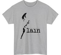 Serial Experiments Lain T-Shirt, Japanese Funny Hilarious Tshirt, Witty Funny Meme Gift Retro Unisex Cult Movie tee top Heather Grey