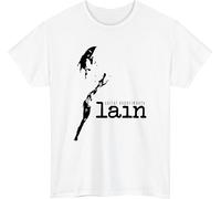 Serial Experiments Lain T-Shirt, Japanese Funny Hilarious Tshirt, Witty Funny Meme Gift Retro Unisex Cult Movie tee top White