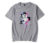 Serial Experiments Lain T-Shirt Unisex Casual Crewneck Short Sleeve Anime Merch Fashion Retro Classic Tee (L,Grey)