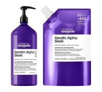 Serie Expert Keratin Alpha Sleek Shampoo 1500ml & Refill 1000ml by L'Oréal Professionnel