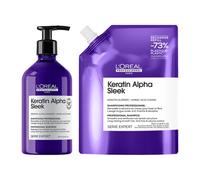 Serie Expert Keratin Alpha Sleek Shampoo 500ml & Refill 500ml by L'Oréal Professionnel