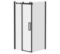 Series 10 Colore Roller Sliding Door Shower Enclosure | Matt Black | Glass/Aluminium | 1000mm x 900mm