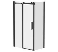 Series 10 Colore Roller Sliding Door Shower Enclosure | Matt Black | Glass/Aluminium | 1200mm x 700mm