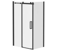 Series 10 Colore Roller Sliding Door Shower Enclosure | Matt Black | Glass/Aluminium | 1200mm x 760mm