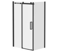 Series 10 Colore Roller Sliding Door Shower Enclosure | Matt Black | Glass/Aluminium | 1200mm x 800mm