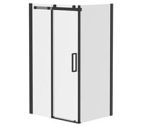 Series 10 Colore Roller Sliding Door Shower Enclosure | Matt Black | Glass/Aluminium | 1200mm x 900mm
