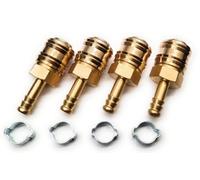 Series 26 Coupling x 4 - Water Fed Pole Hose Reel Microbore Fitting with 8mm Hosetail + O Clips