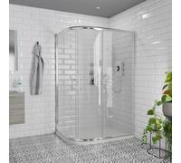 Series 8 2 Door Offset Quadrant Shower Enclosure | Chrome | Glass/Aluminium | 1200mm x 900mm