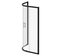 Series 8 Plus 1 Door Offset Quadrant Shower Enclosure | Matt Black | Glass/Aluminium | 1000mm x 800mm