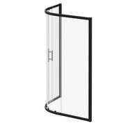 Series 8 Plus 1 Door Offset Quadrant Shower Enclosure | Matt Black | Glass/Aluminium | 1200mm x 900mm