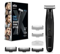 Series X beard trimmer/ body groomer/electric razor men/ professional hair clippers, 5 attachments for face and body, 45 min wireless run time, XT3200