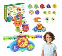 Serifik Creative Learning Building Blocks, 13Pcs Learning Reso-urces Gears, Free to Assemble, Simple Machines, Two Power Modes, Helps Logical Thinking and Creativity (#01)