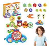 Serifik Creative Learning Building Blocks, 13Pcs Learning Reso-urces Gears, Free to Assemble, Simple Machines, Two Power Modes, Helps Logical Thinking and Creativity (#02)