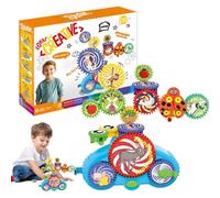 Serifik Creative Learning Building Blocks, Learning Electric Gears Toy Set,Electric & Manual Dual, Educational Construction For Creativity & Mechanical Learning (Animals)