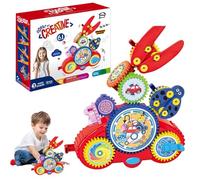 Serifik Creative Learning Building Blocks, Learning Electric Gears Toy Set,Electric & Manual Dual, Educational Construction For Creativity & Mechanical Learning (Cars)