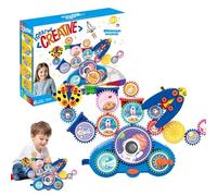 Serifik Creative Learning Building Blocks, Learning Electric Gears Toy Set,Electric & Manual Dual, Educational Construction For Creativity & Mechanical Learning (Space)