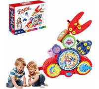 Serifik Learning Building Blocks,2025 Serafil Building Blocks,13/18 Learning Gears,Electric & Manual Dual Mode,Educational Construction For Mechanical Learning,Red