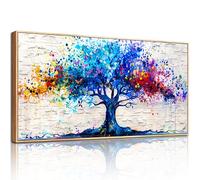 SERIMINO Tree of Life Large Framed Wall Art Prints, Colorful Tree Abstract Graffiti Canvas Painting, Nature Plant Fantasy Artwork for Walls, Modern Wall Decor Living Room Bedroom Home Office 20"X40"