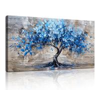 SERIMINO Tree of Life Large Wall Art Prints, Blue Tree Abstract Canvas Art Wall Decor, Nature Plant Artwork for Walls, Modern Aesthetic House Decorations Living Room Bedroom Home Office 20"X40"