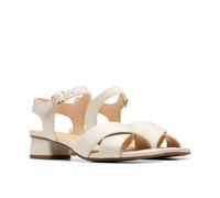 Serina35 Cross Leather Sandals Cream