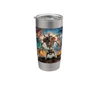 Serious Armed Skeleton for Horror Fans Stainless Steel Insulated Tumbler