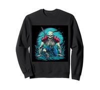 Serious armed skeleton for horror fans Sweatshirt