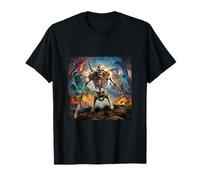 Serious armed skeleton for horror fans T-Shirt