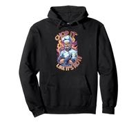 Serious Chef Cartoon Cooking Master with Flames Pullover Hoodie