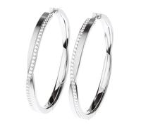 Serious Design Creoles Evia Earrings E719 Stainless Steel 40 Mm Zirconia