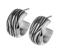Serious Design Earrings E483 Stainless Steel Engraved with Pattern