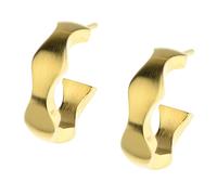 Serious Design Evia Earrings Hoops E577 Stainless Steel Gold Plated Half Hoops