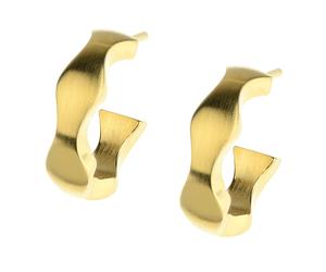 Serious Design Evia Earrings Hoops E577 Stainless Steel Gold Plated Half Hoops