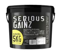 SERIOUS GAINZ, 5kg (40 Servings) - Mass Gainer Protein Powder, ~27g Protein, ~460 Calories, ~74g Carbs - Weight Gainer Shake with Whey Isolate & Oat Flour - Post-Workout Recovery - Banana