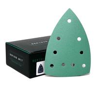 Serious Grit - 100x150mm Delta P120 Grit Sanding Sheets - 50 Pack Box | Fits Festool DTS 400 & Mirka DEOS Delta Sanders - Heavy-Duty Hook & Loop Wet/Dry Film Sandpaper for Detail Work