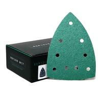 Serious Grit - 100x150mm Delta P40 Grit Sanding Sheets - 25 Pack Box | Fits Festool DTS 400 & Mirka DEOS Delta Sanders - Heavy-Duty Hook & Loop Wet/Dry Film Sandpaper for Detail Work