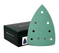 Serious Grit - 100x150mm Delta P80 Grit Sanding Sheets - 50 Pack Box | Fits Festool DTS 400 & Mirka DEOS Delta Sanders - Heavy-Duty Hook & Loop Wet/Dry Film Sandpaper for Detail Work