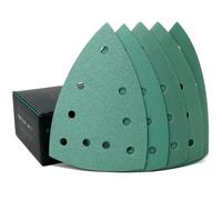 Serious Grit - 100x150mm Delta Sheets - P80-220 Assortment - 50 Pack | Fits Festool DTS 400 & Mirka DEOS Delta Sanders - Includes 10 Each of P80/P120/P150/P180/P220 Grit - Hook & Loop Sandpaper