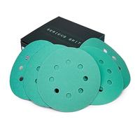 Serious Grit - 125mm 8-Hole Assorted Grit Sanding Discs - P80, P120, P150, P180, P220 (10 Each) - Hook & Loop Sandpaper - 50 Pack Box