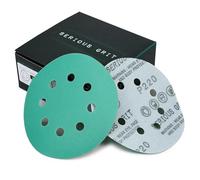 Serious Grit - 125mm 8-Hole P220 Grit Sanding Discs - 50 Pack Box | Fits 5" Random Orbital Sanders - Heavy-Duty Hook & Loop Wet/Dry Film Sandpaper For Wood, Auto Body, Paint, Metal, & More