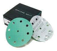 Serious Grit - 125mm 9-Hole P400 Grit Sanding Discs - 50 Pack Box | Fits Festool ETS / RO 125 Sanders - Heavy-Duty Hook & Loop Wet/Dry Film Sandpaper For Wood, Auto Body, Paint, Metal, & More