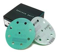 Serious Grit - 125mm 9-Hole P800 Grit Sanding Discs - 50 Pack Box | Fits Festool ETS / RO 125 Sanders - Heavy-Duty Hook & Loop Wet/Dry Film Sandpaper For Wood, Auto Body, Paint, Metal, & More