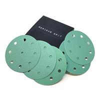 Serious Grit - 125mm 9-Hole Sanding Discs - P80-220 Assortment - 50 Pack | Fits Festool ETS / RO 125 Sanders - Includes 10 Each of P80, P120, P150, P180, P220 Grit - Heavy-Duty Hook & Loop Sandpaper