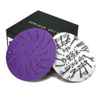 Serious Grit - 125mm Ceramic Multi-Hole P60 Grit Sanding Discs - Hook & Loop Sandpaper - Fits All 5" Random Orbital Sanders - 25 Pack Box